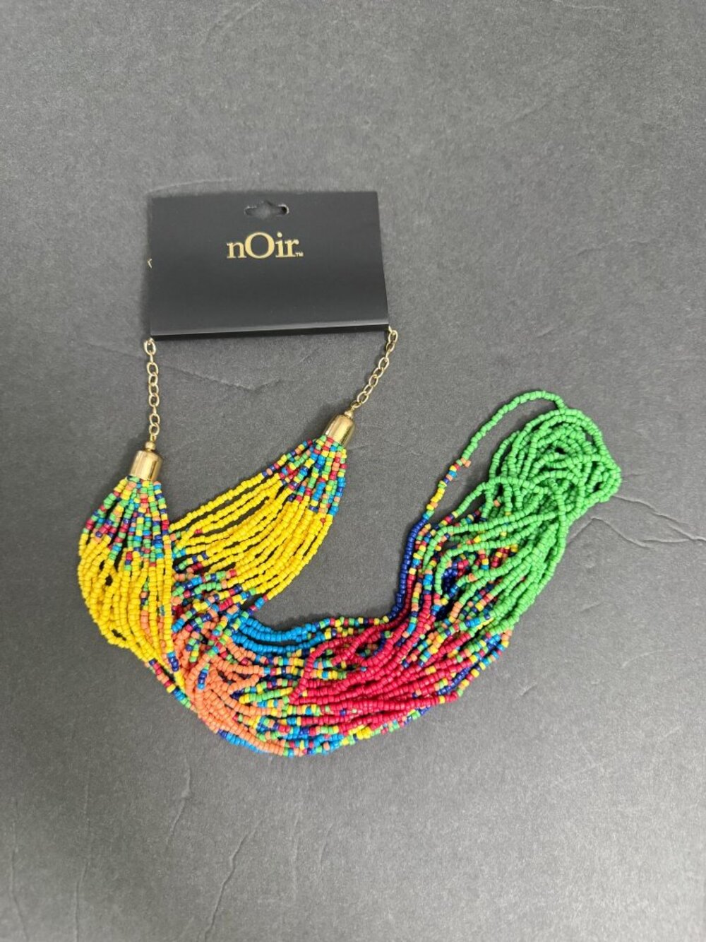 NWT nOir Multi-Strand ColorfulSeed Beaded Necklace Boho Tropical Colorful Native - Picture 4 of 9